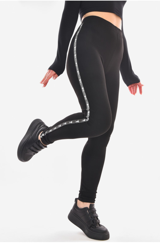 Лосины женские однотонные черного цвета 5033-19 210068