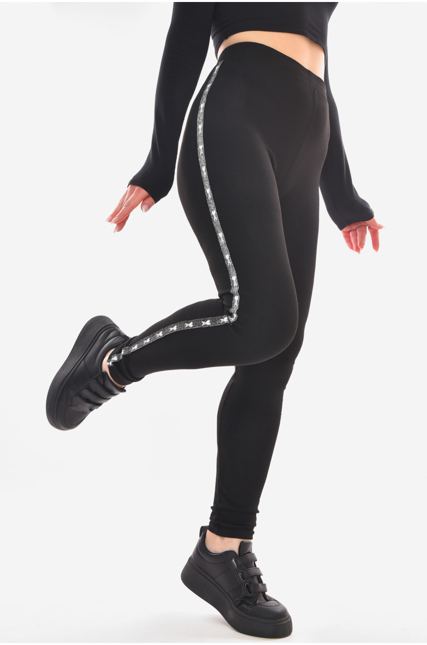 Лосины женские однотонные черного цвета 5033-19 210068