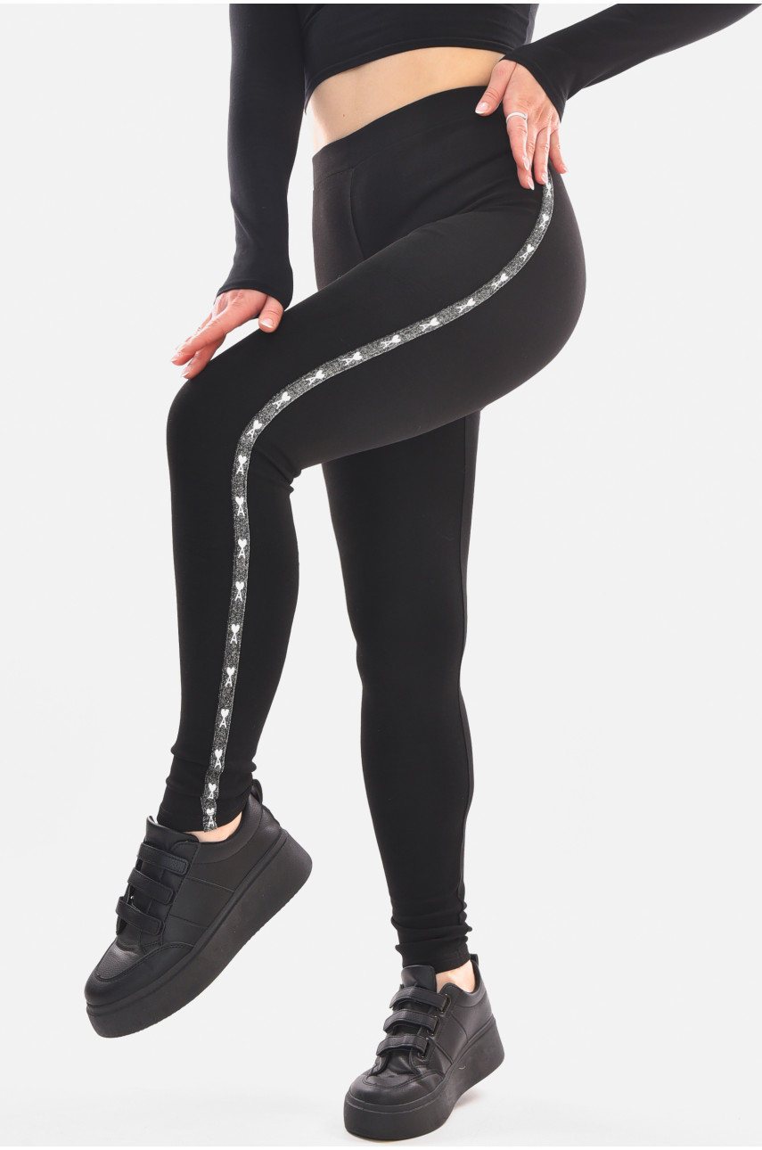 Лосины женские однотонные черного цвета 5033-19 210068