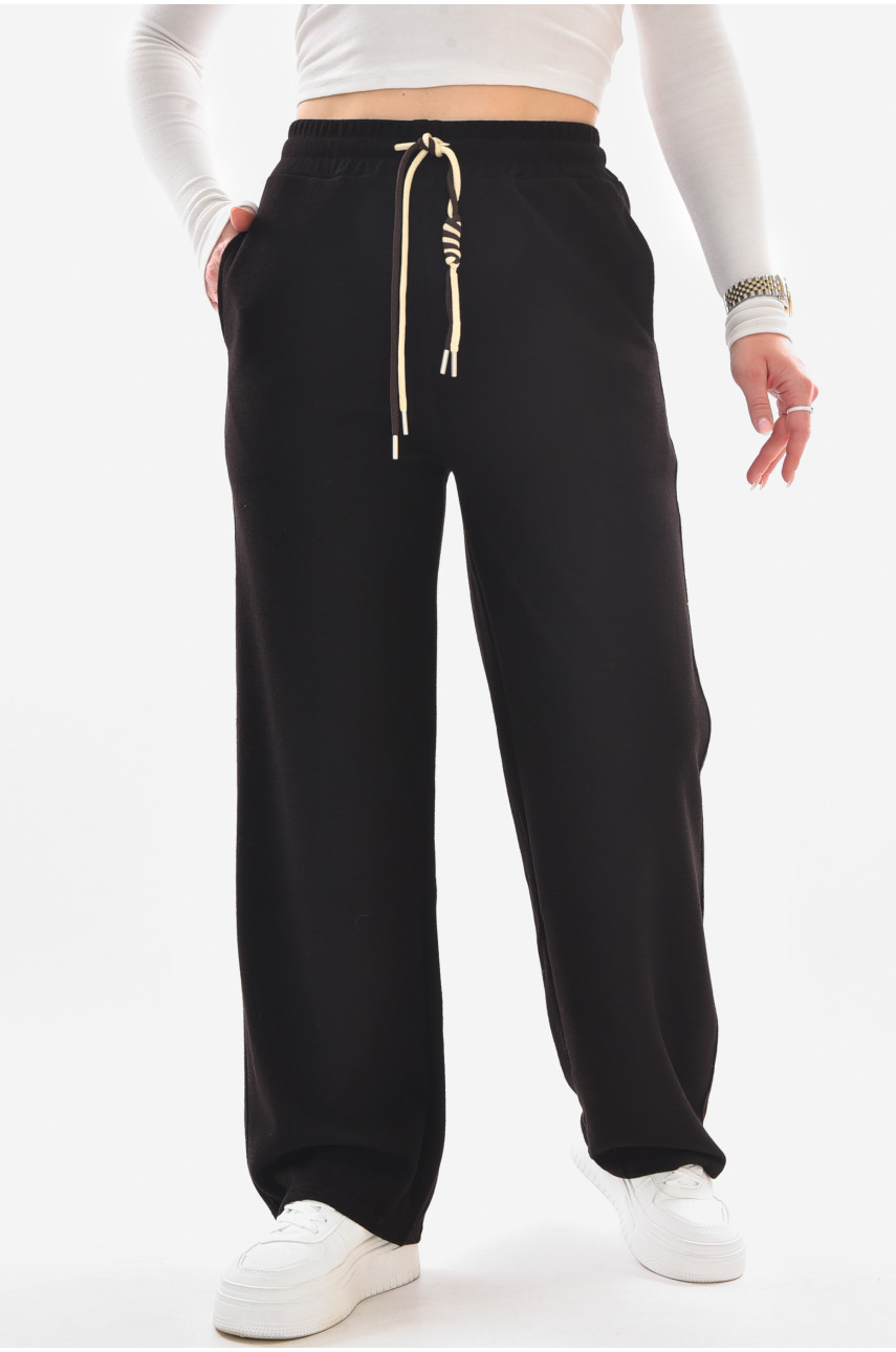 Штаны женские однотонные черного цвета 9756-2 210070