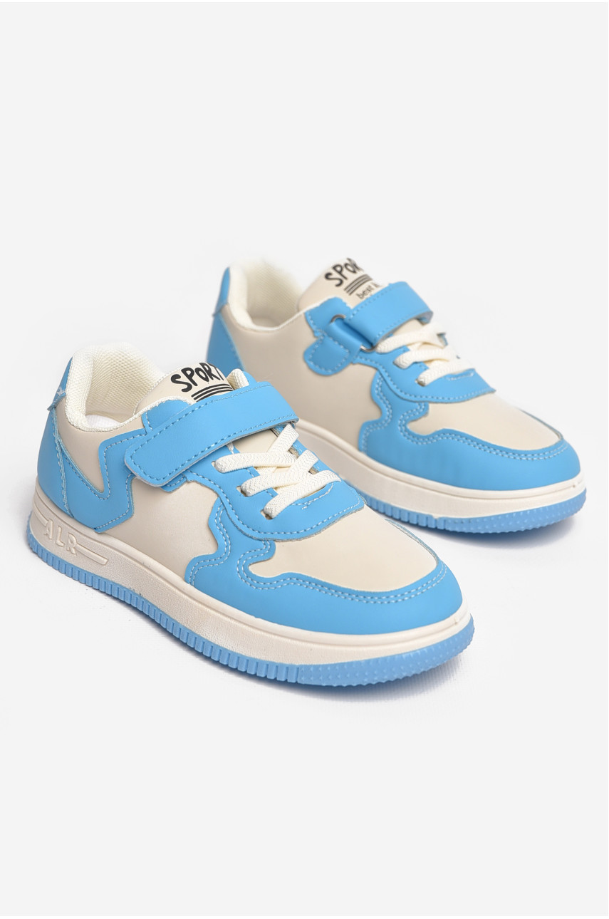 Кроссовки детские бежево-голубого цвета 533-015 210072