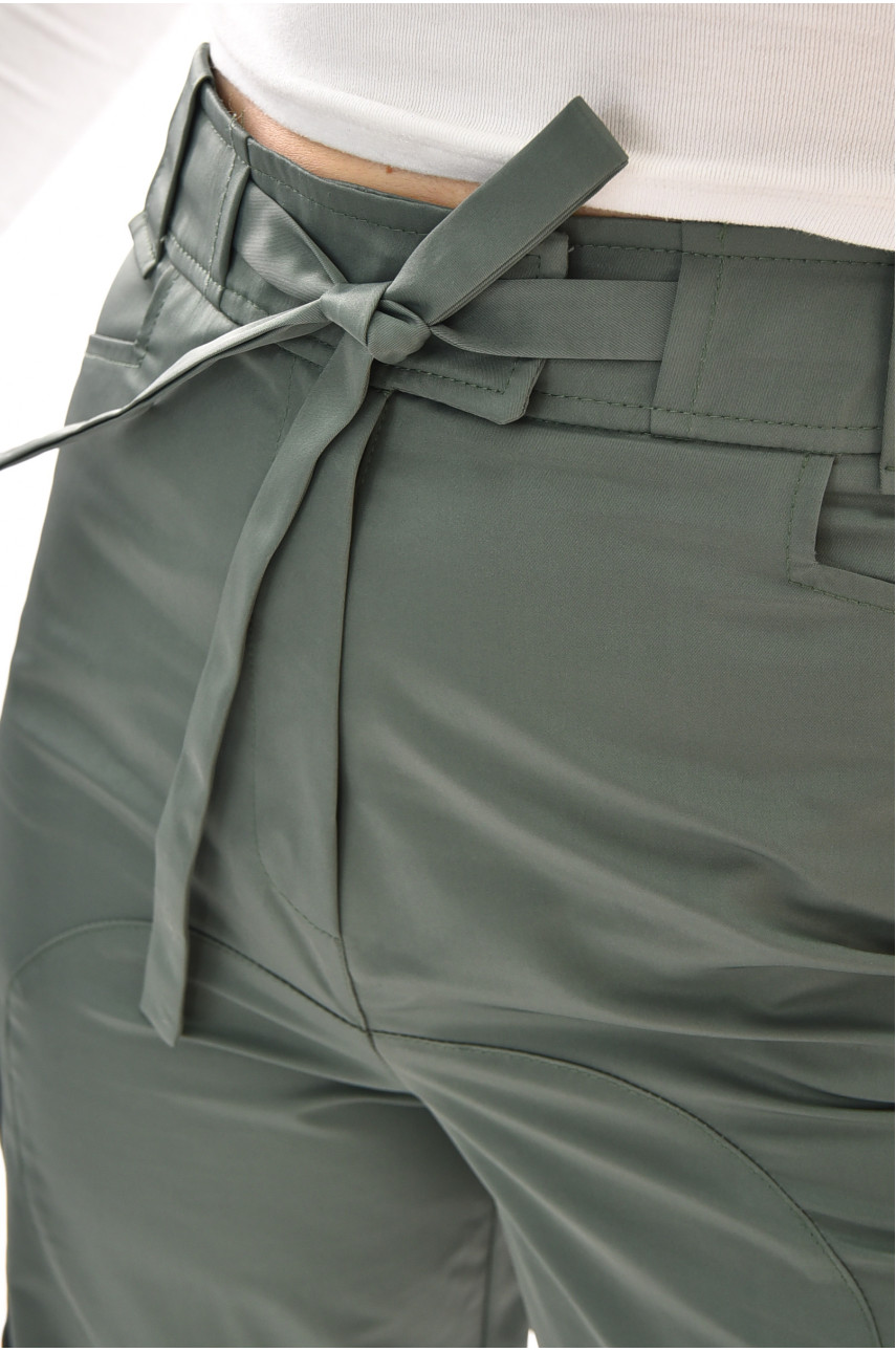 Штаны женские однотонные цвета хаки 210084