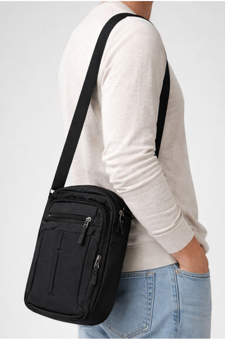Сумка мужская через плечо текстиль черного цвета 19116 210092