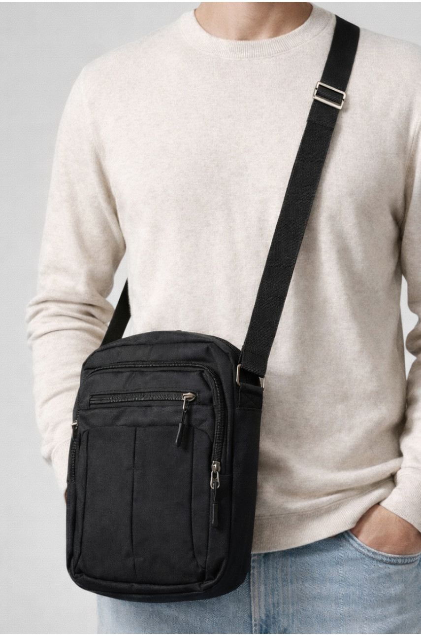 Сумка мужская через плечо текстиль черного цвета 19116 210092