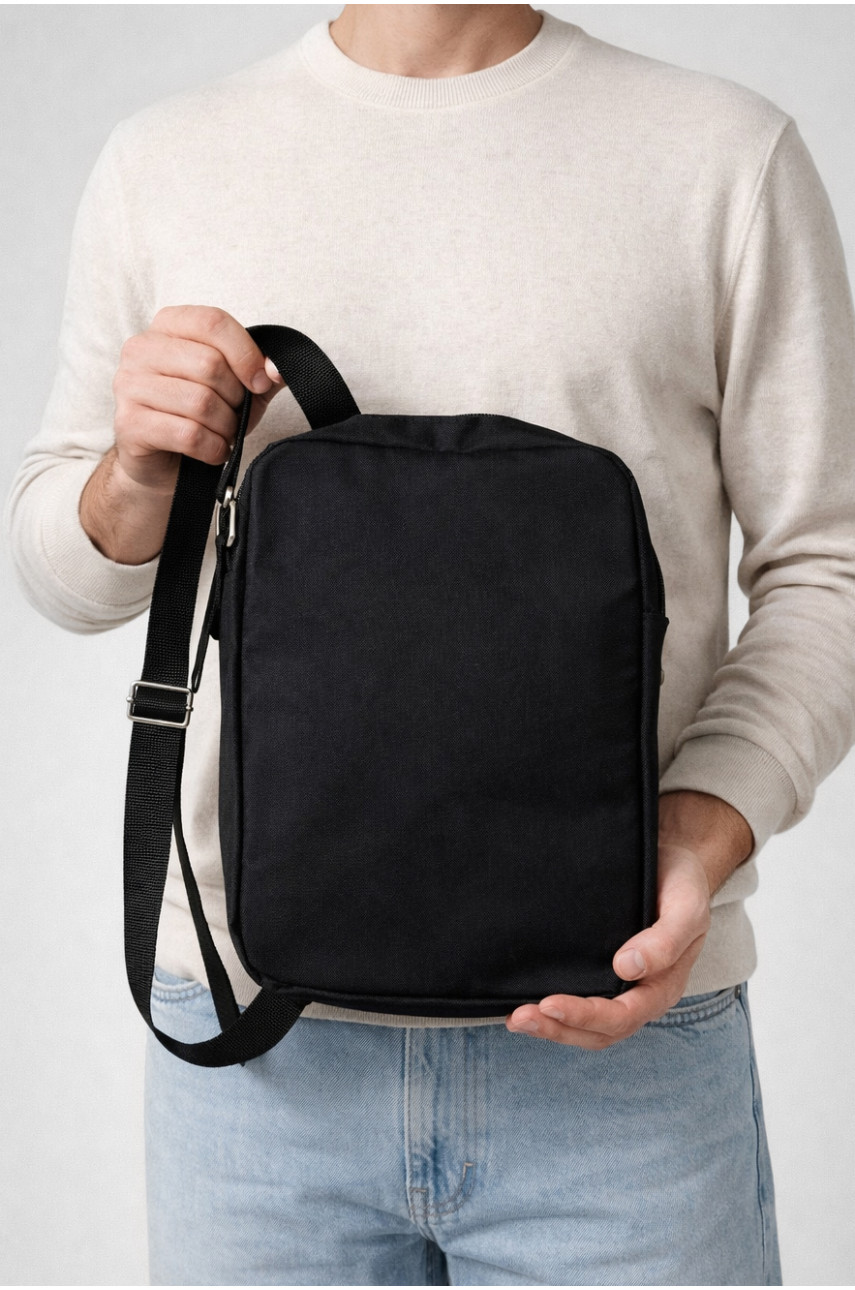 Сумка мужская через плечо текстиль черного цвета 19116 210092