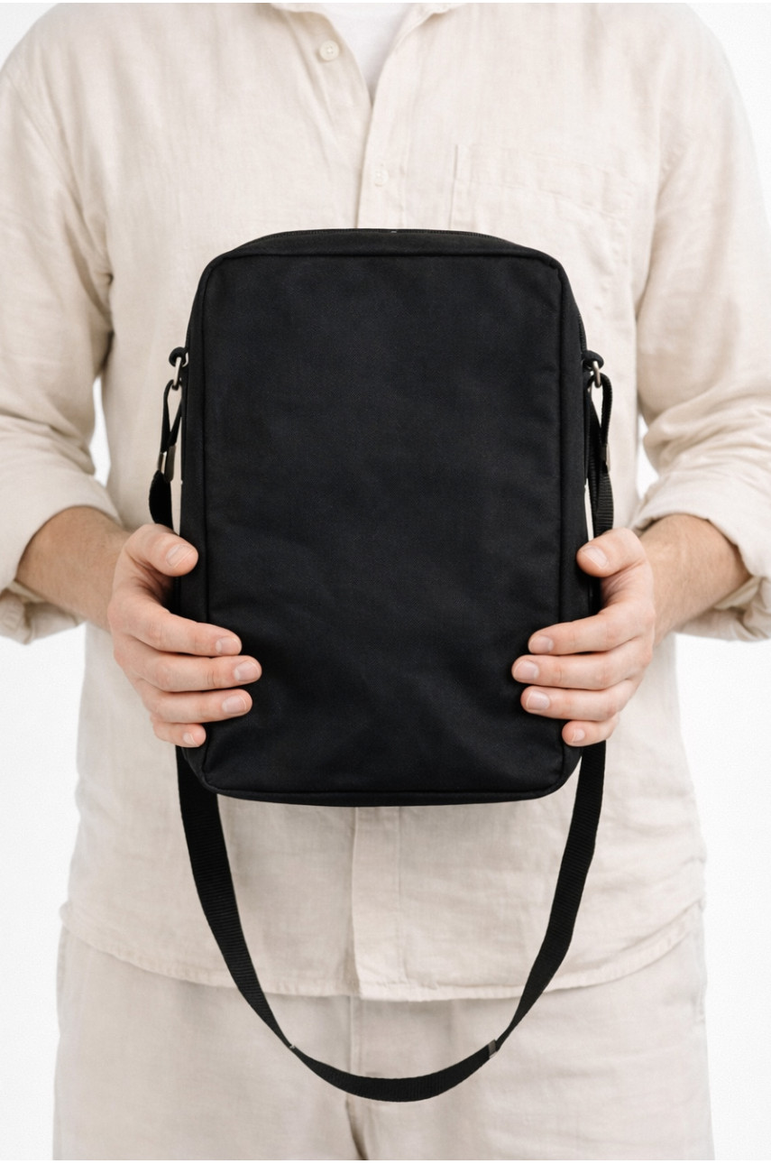 Сумка мужская через плечо текстиль черного цвета 19114 210093