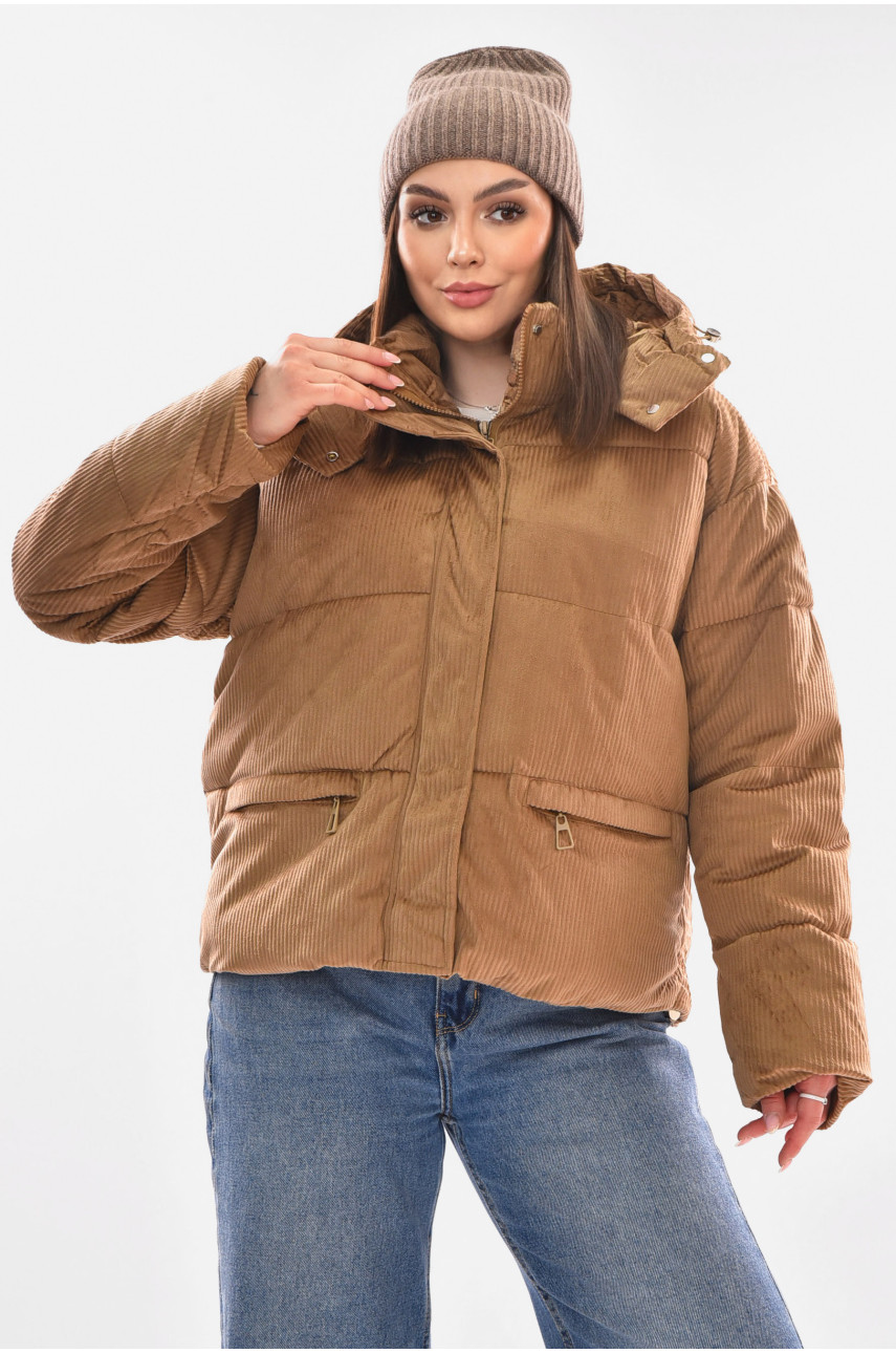 Куртка женская демисезонная светло-коричневого цвета 6706 210095