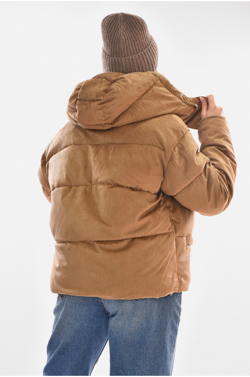 Куртка женская демисезонная светло-коричневого цвета 6706 210095