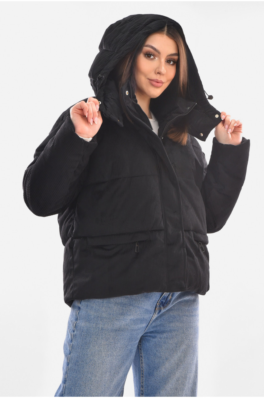 Куртка женская демисезонная черного цвета 6706 210097
