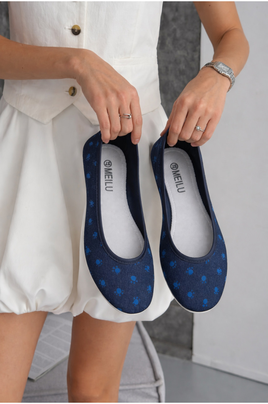 Балетки женские темно-синего цвета текстиль Т309 210100