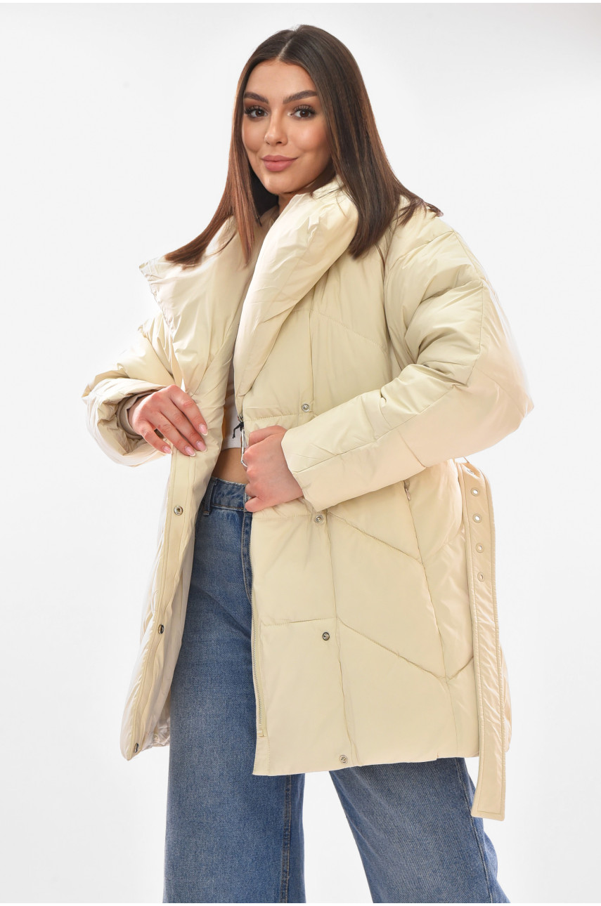 Куртка женская демисезонная светло-бежевого цвета 519 210105