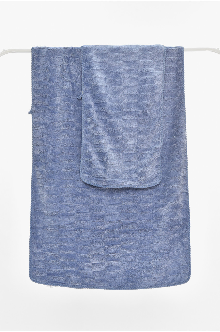 Набор однотонных полотенец из микрофибры банное+для лица светло-серого цвета 98-982 210115