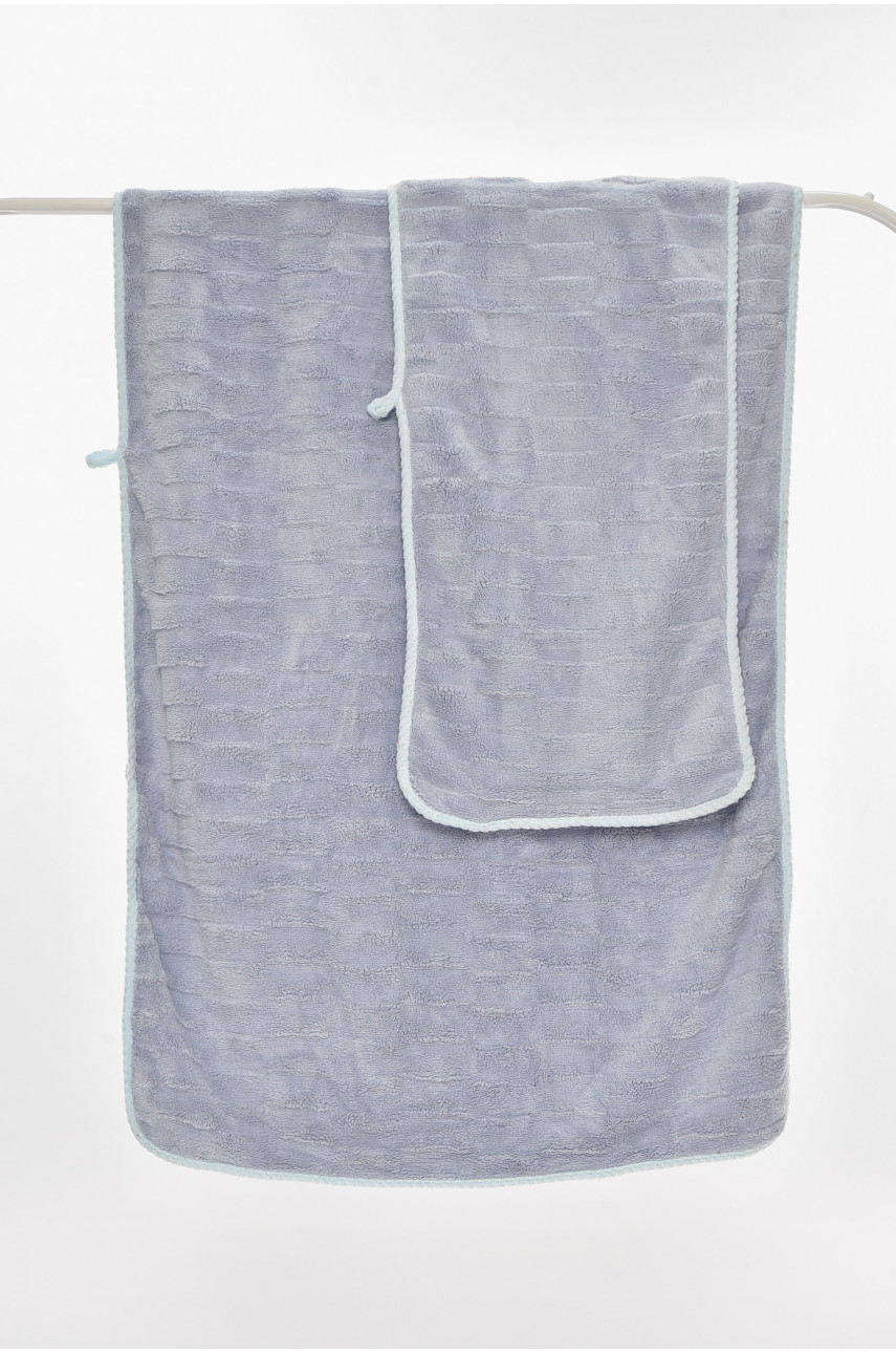 Набор однотонных полотенец из микрофибры банное+для лица серого цвета 98-982 210117