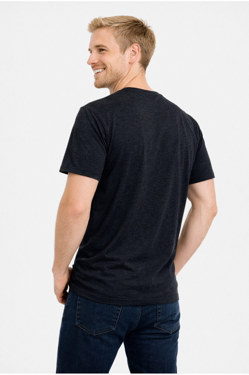 Футболка чоловіча однотонна темно-сірого кольору 210122 Футболка чоловіча однотонна темно-сірого кольору 210122