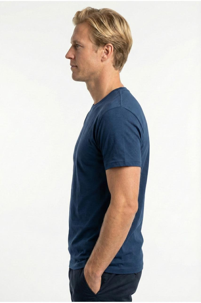 Футболка чоловіча однотонна синього кольору 210123