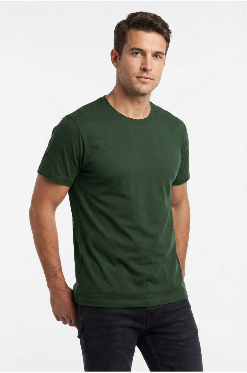 Футболка чоловіча однотонна кольору хакі 210126