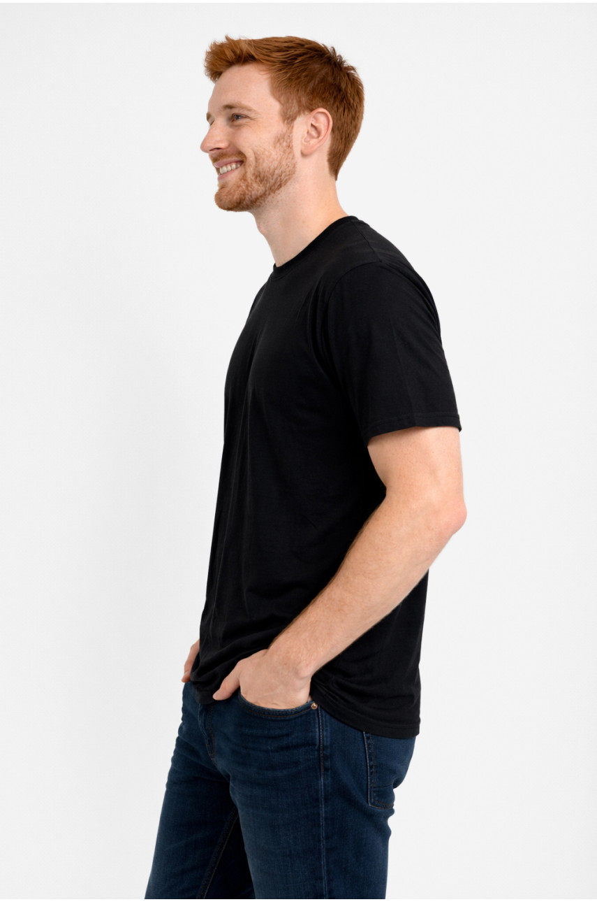 Футболка чоловіча однотонна чорного кольору 210127