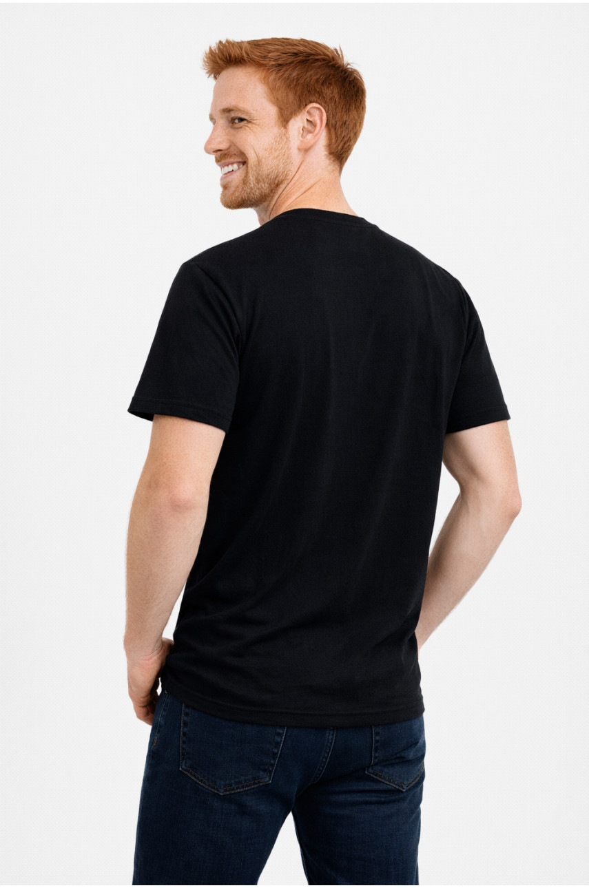 Футболка чоловіча однотонна чорного кольору 210127
