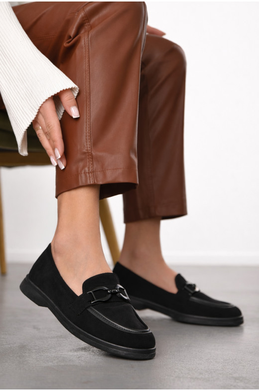 Туфли-лоферы женские черного цвета JН2110-1 210133