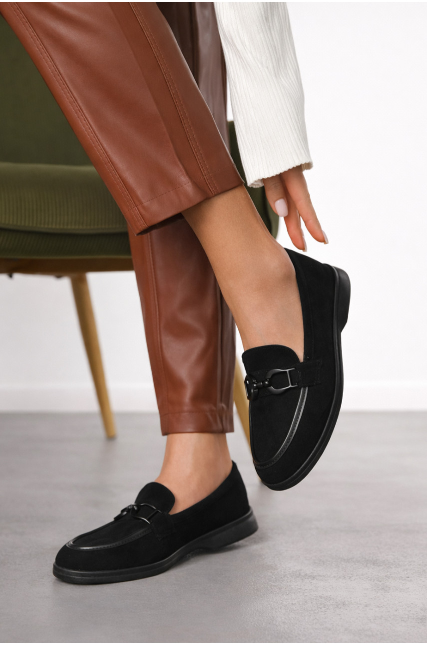 Туфли-лоферы женские черного цвета JН2110-1 210133