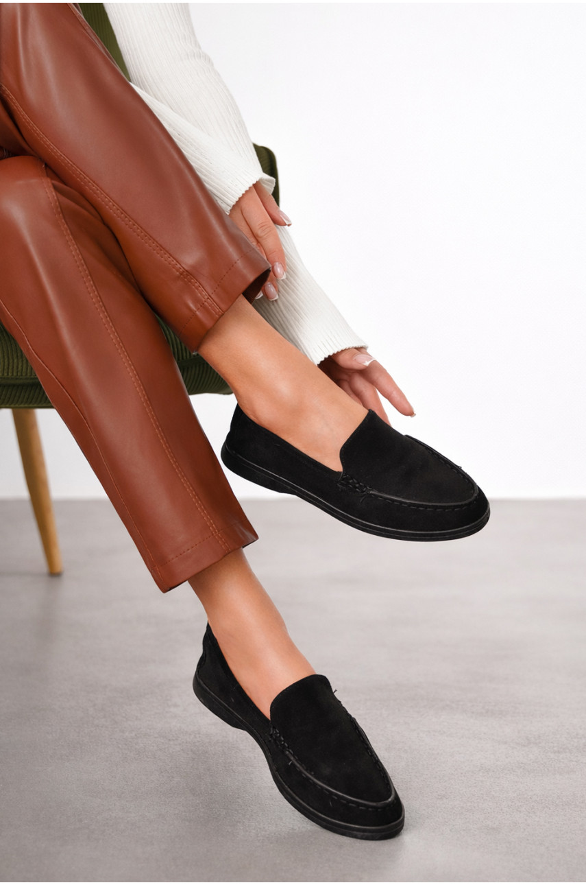 Туфли-лоферы женские черного цвета JН2103-1 210134