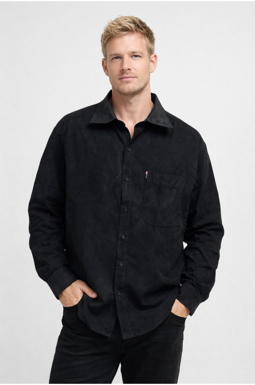 Сорочка чоловіча напівбатальна чорного кольору F1037 210135