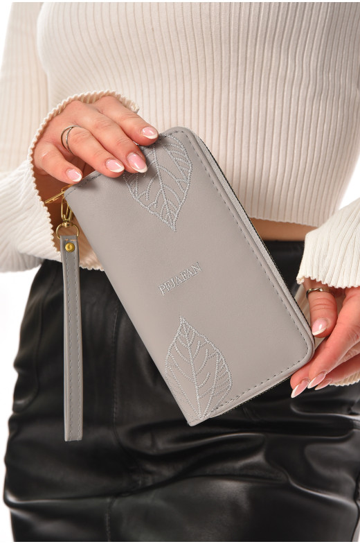 Кошелек женский из экокожи серого цвета YZ-307 210141