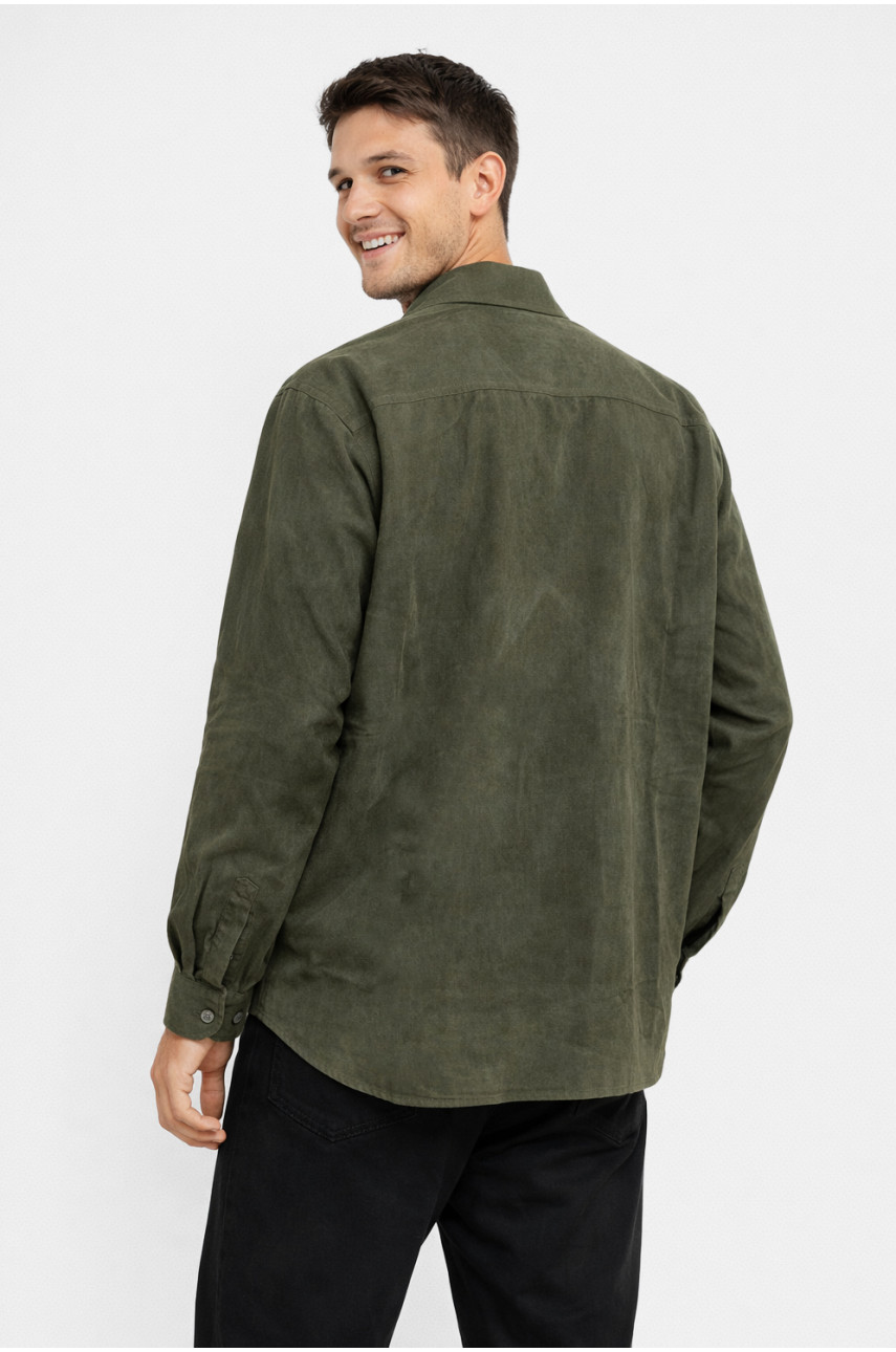 Сорочка чоловіча напівбатальна кольору хакі F1039 210144 Сорочка чоловіча напівбатальна кольору хакі F1039 210144