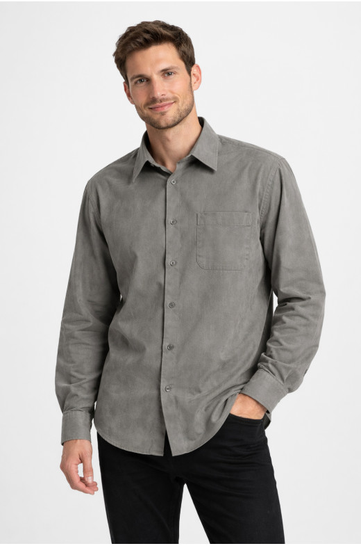 Рубашка мужская однотонная серого цвета F1035 210149