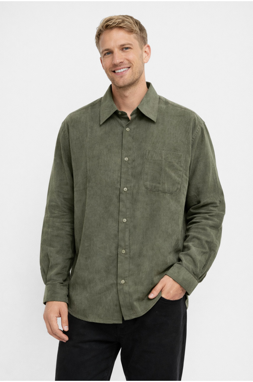 Сорочка чоловіча напівбатальна кольору хакі 210150