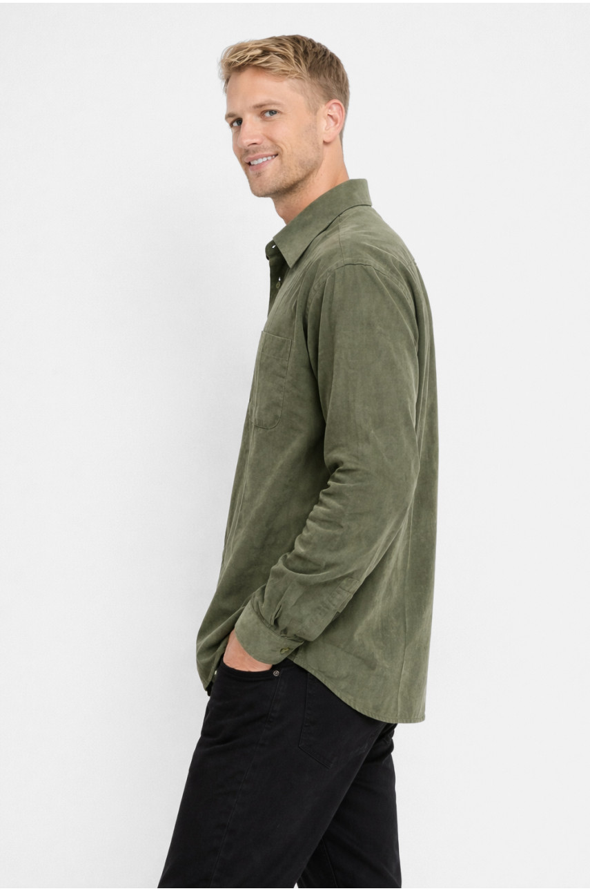 Сорочка чоловіча напівбатальна кольору хакі 210150