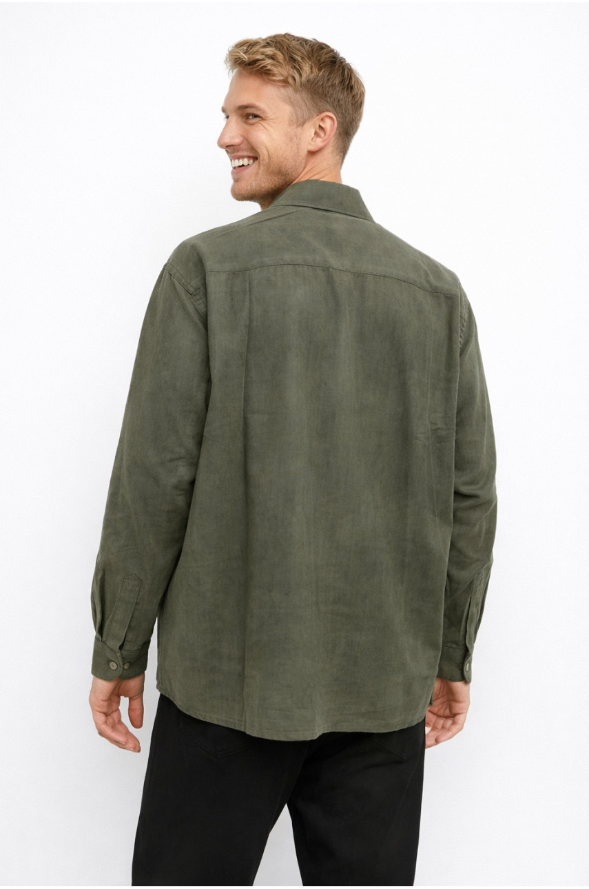 Сорочка чоловіча напівбатальна кольору хакі 210150