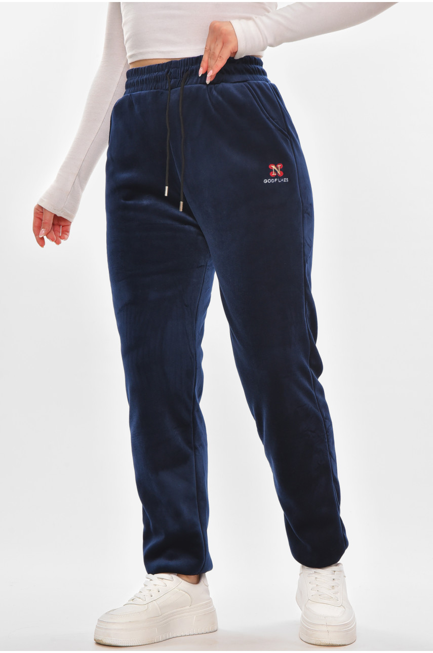 Штаны женские на искусственном меху темно-синего цвета С207-2 210153