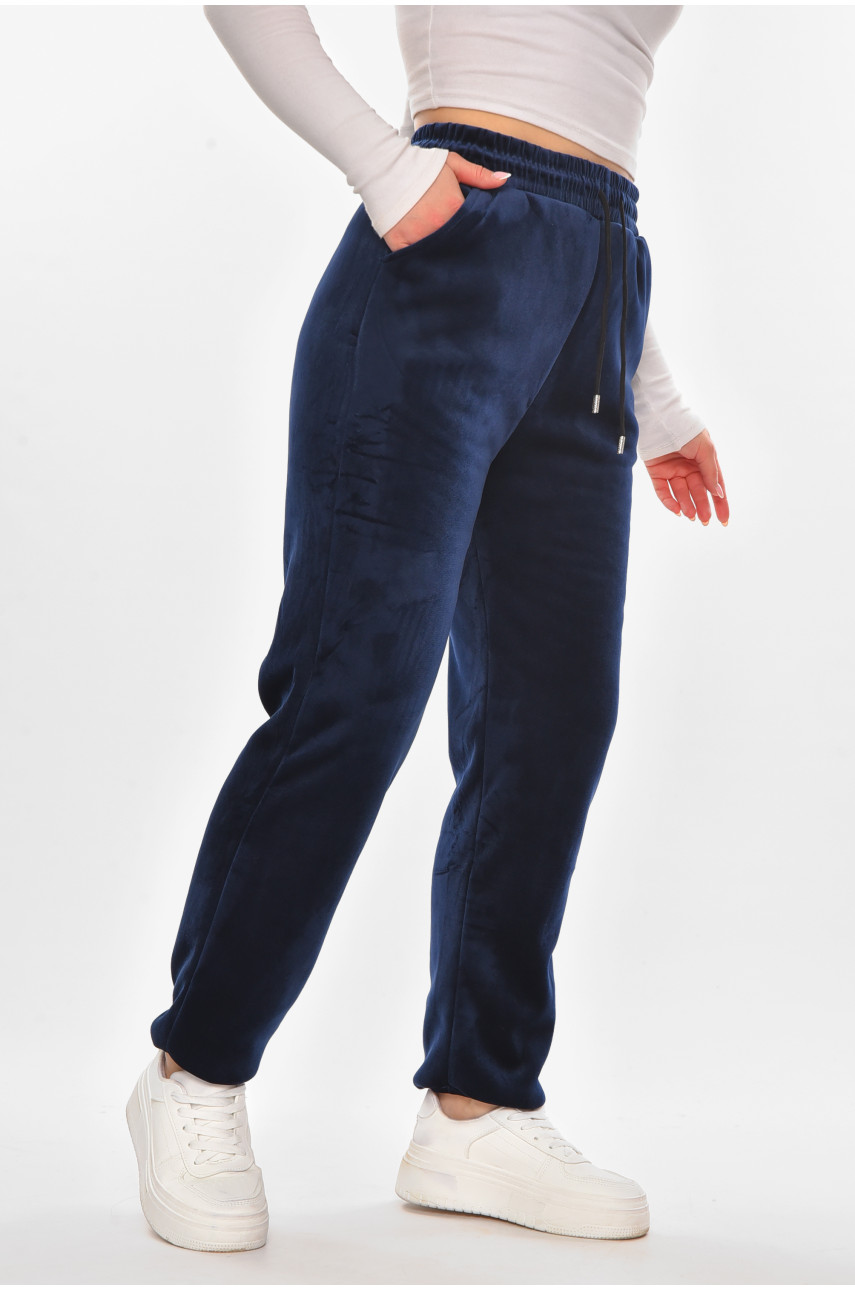 Штаны женские на искусственном меху темно-синего цвета С207-2 210153