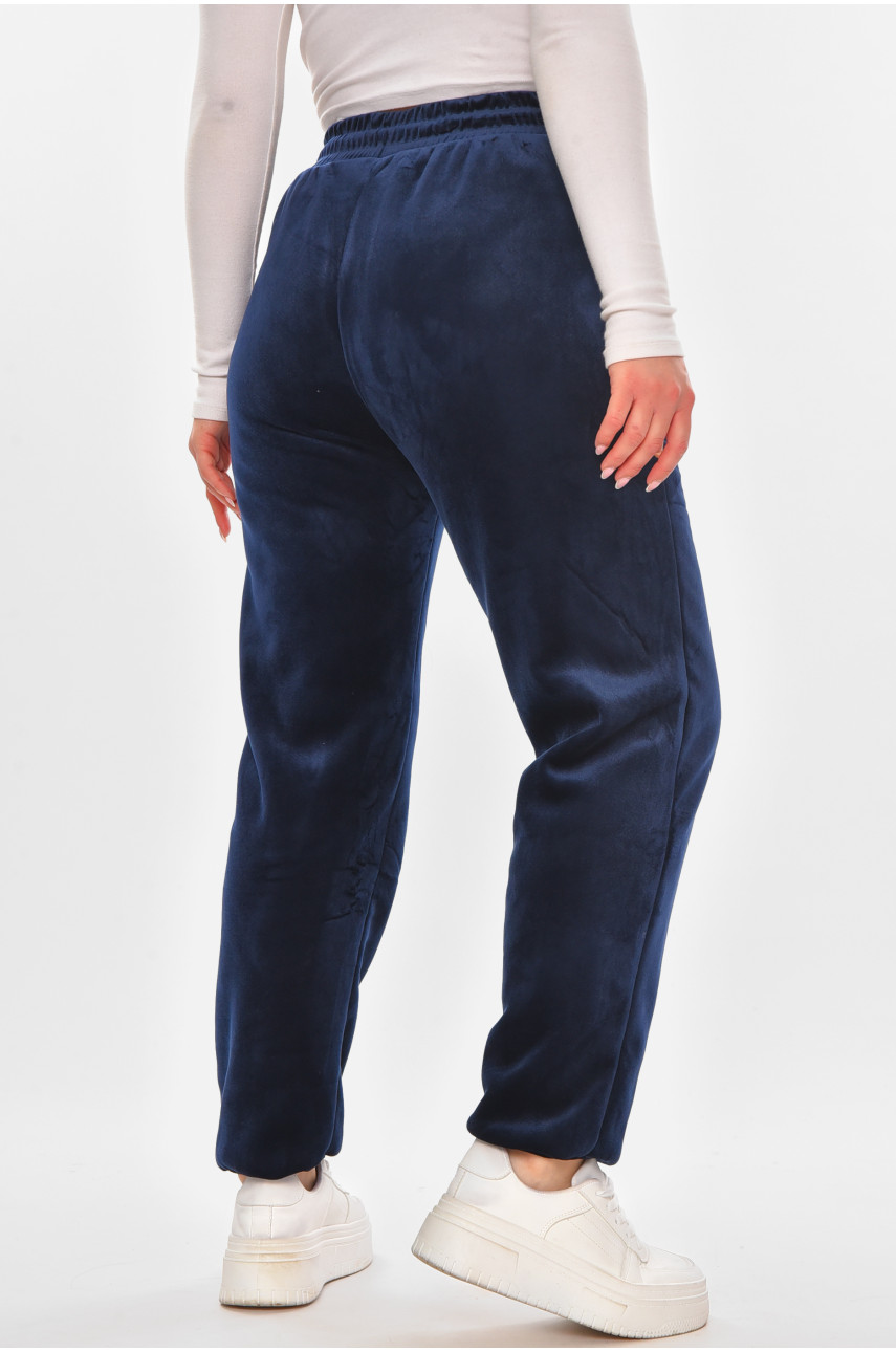 Штаны женские на искусственном меху темно-синего цвета С207-2 210153