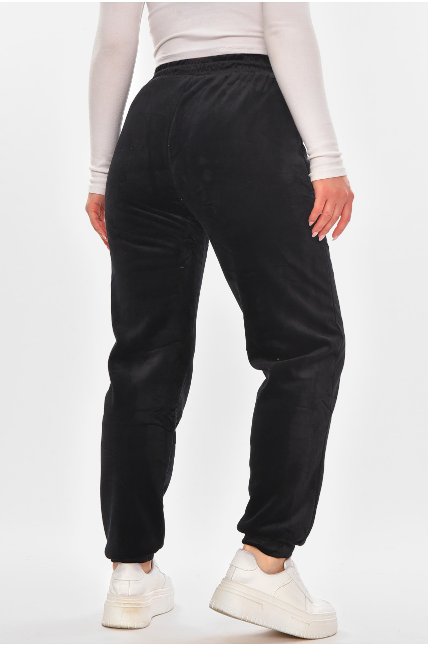 Штаны женские на искусственном меху черного цвета С207-2 210154