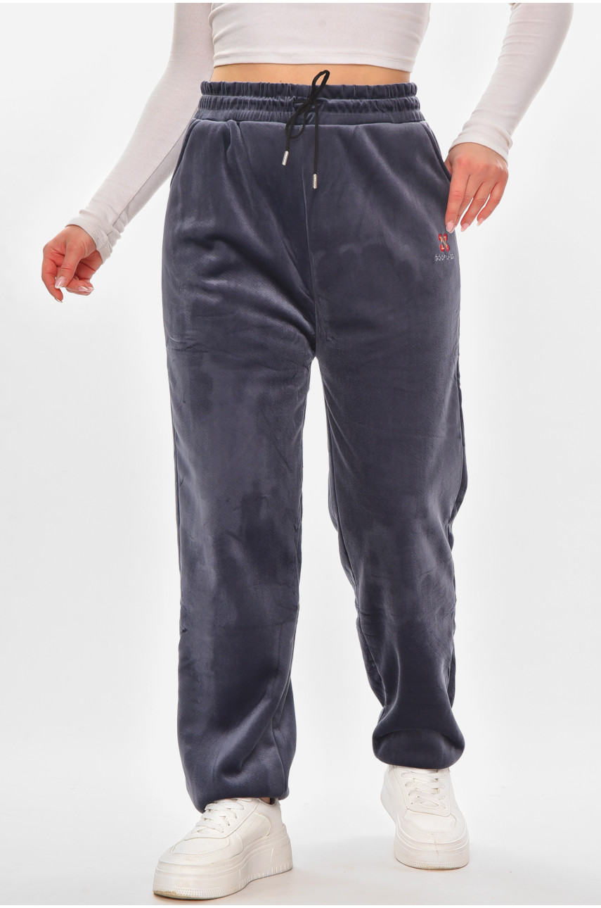 Штаны женские на искусственном меху синего цвета С207-2 210155