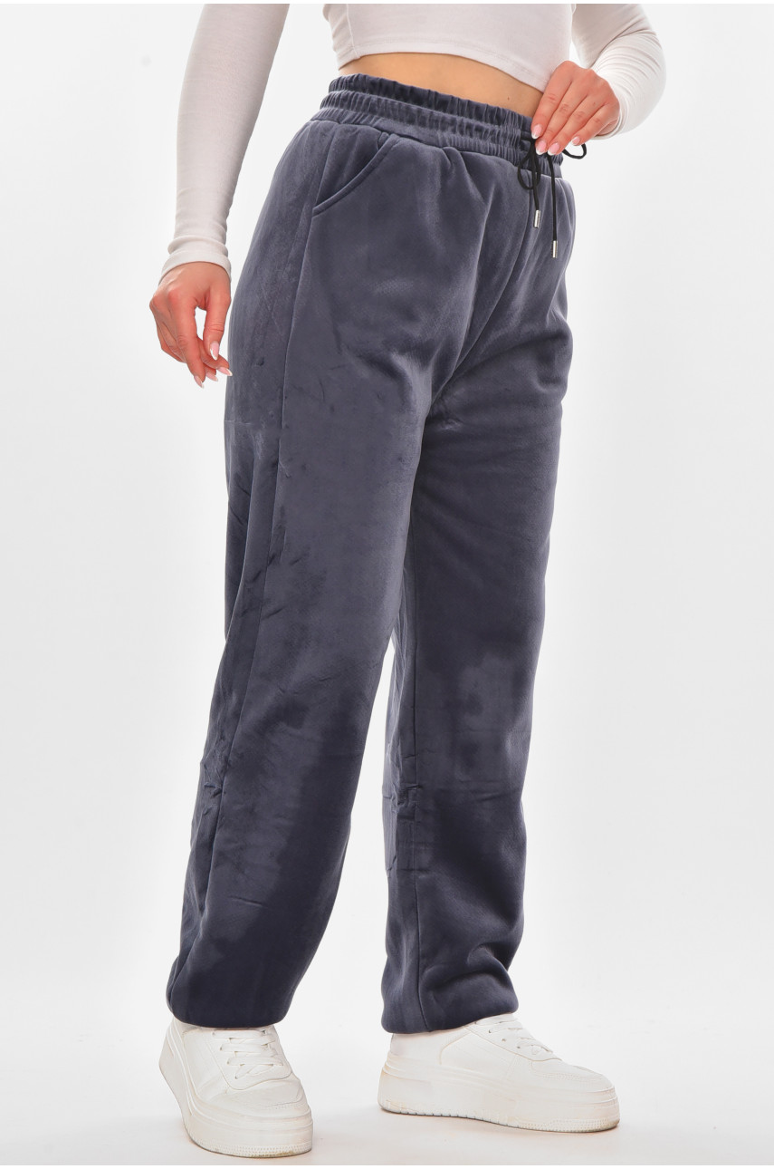 Штаны женские на искусственном меху синего цвета С207-2 210155