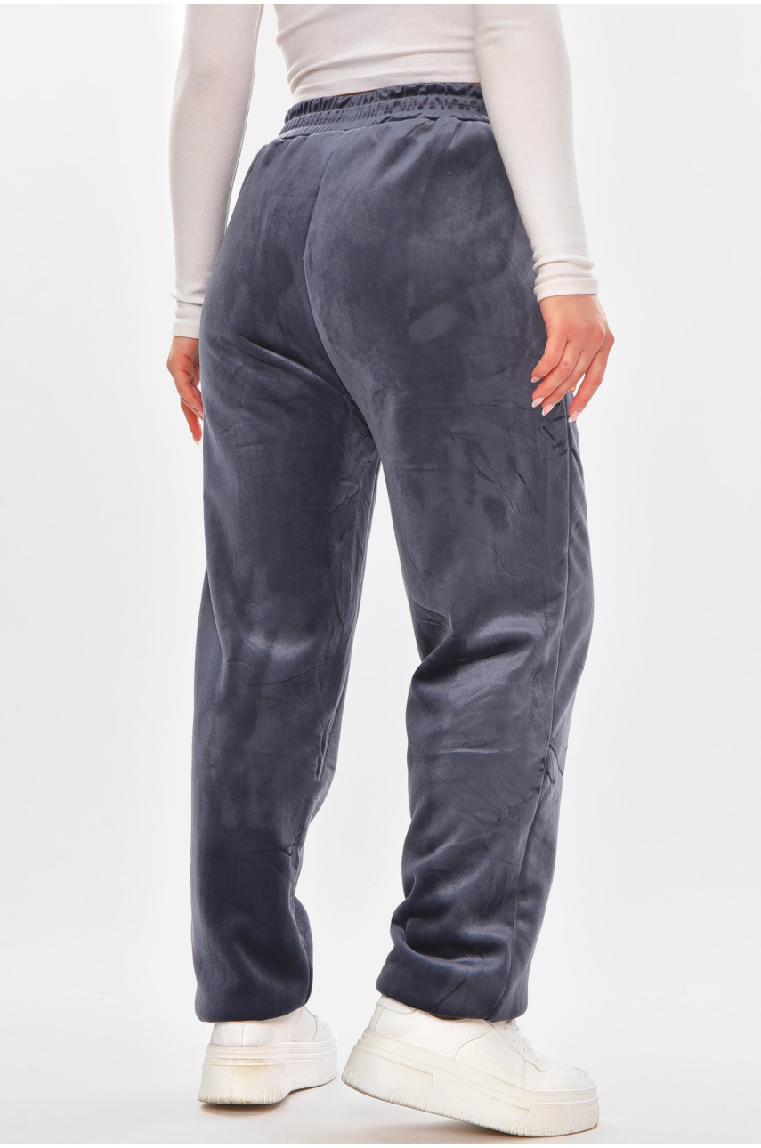 Штаны женские на искусственном меху синего цвета С207-2 210155