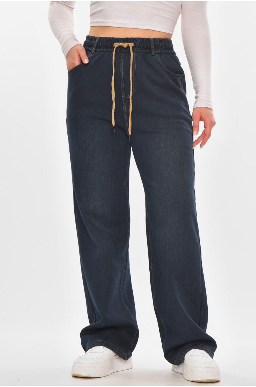 Джинси жіночі утеплені темно-синього кольору А4212 210156