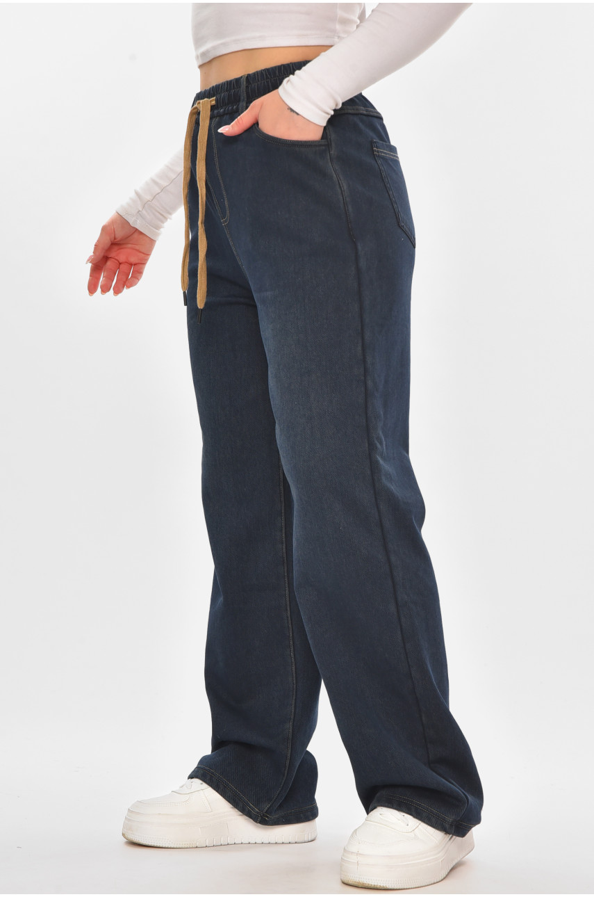 Джинси жіночі утеплені темно-синього кольору А4212 210156