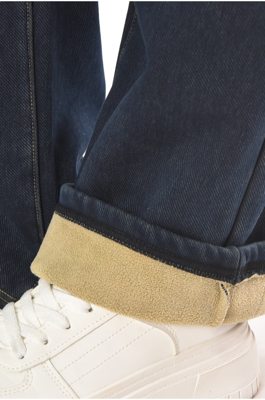 Джинси жіночі утеплені темно-синього кольору А4212 210156