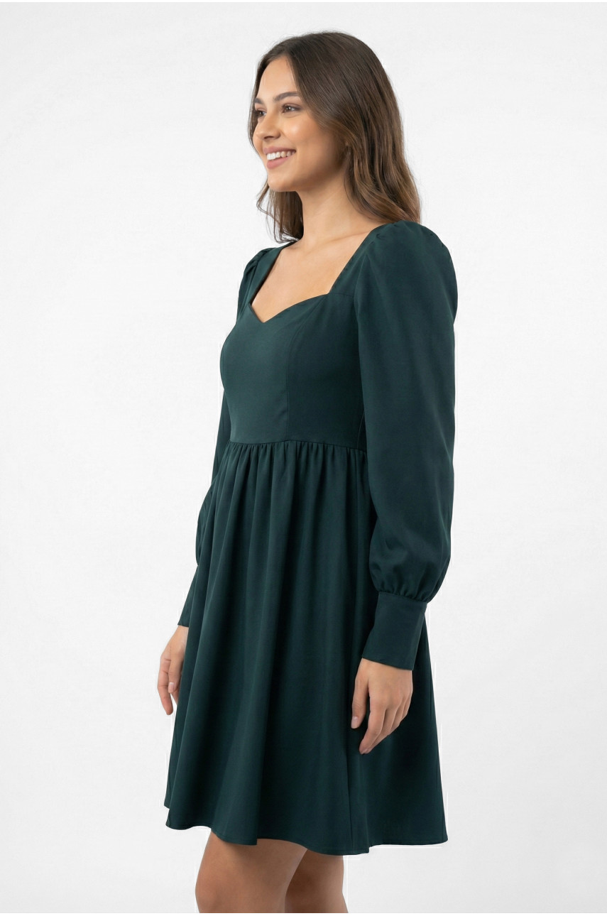 Сукня жіноча однотонна темно-зеленого кольору 467 210166