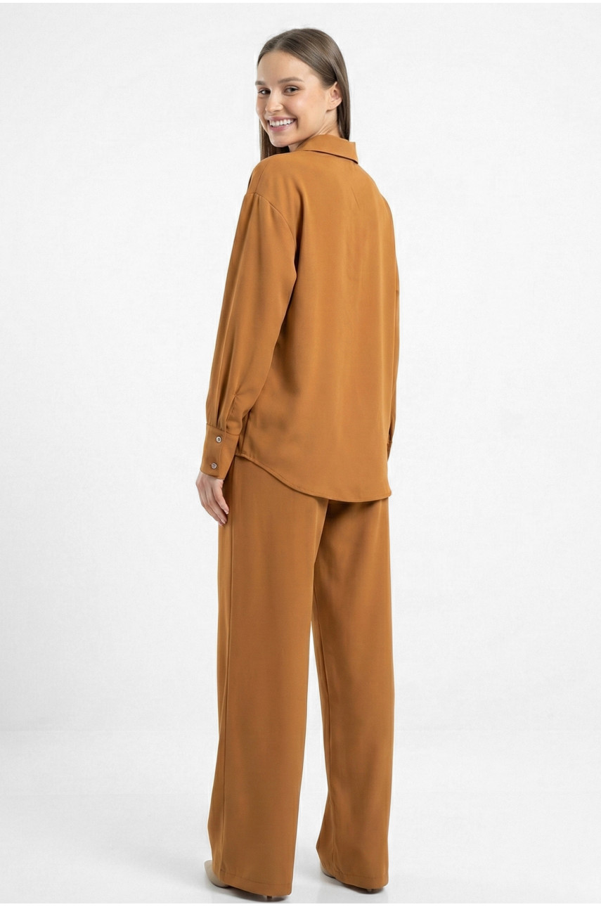Костюм жіночий однотонний гірчичного кольору 551 210167