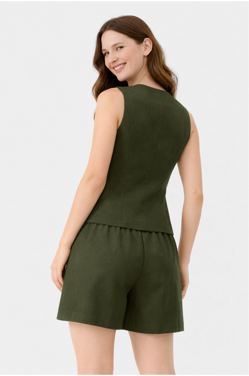 Костюм женский однотонный цвета хаки 615 210171 Костюм женский однотонный цвета хаки 615 210171