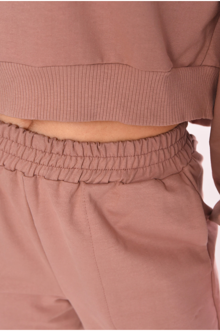 Спортивний костюм жіночий однотонний темно-рожевого кольору 6809 210200