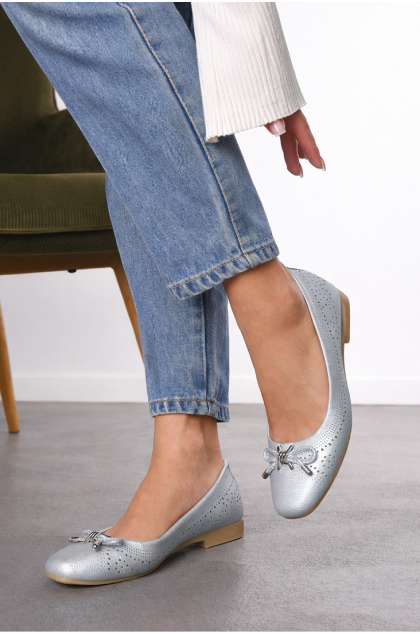 Балетки женские серебристого цвета 278-23 210218