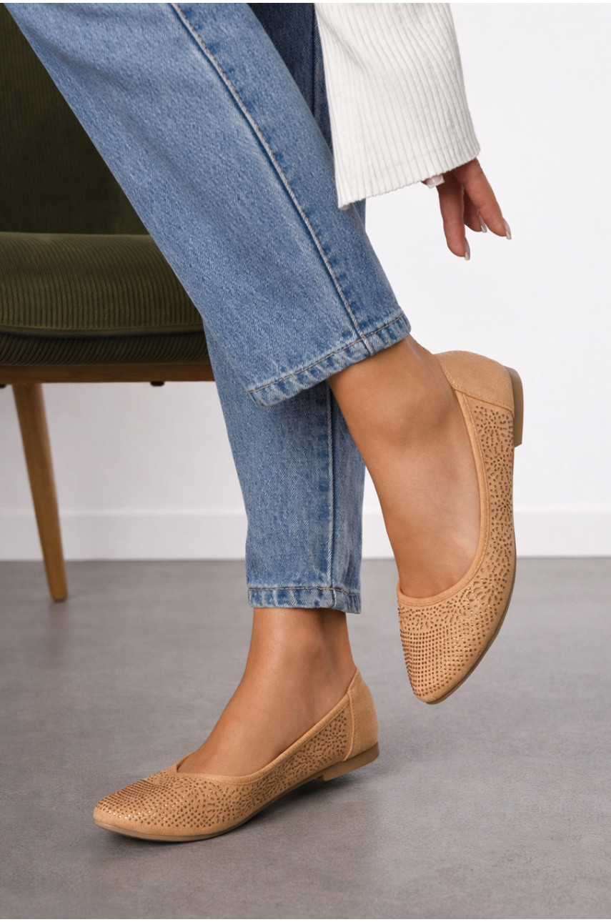 Балетки женские бежевого цвета 288-2 210224