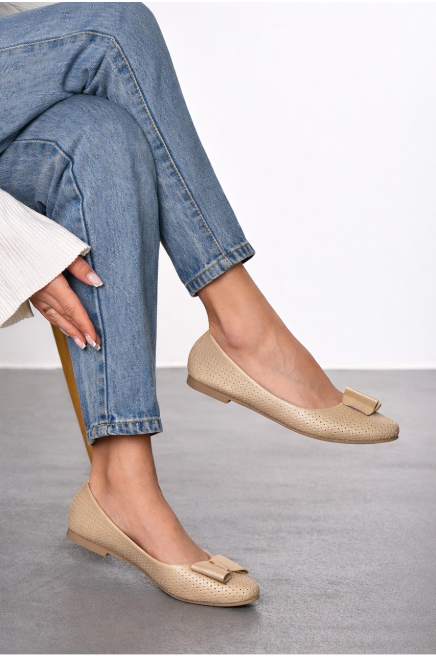 Балетки женские бежевого цвета 283-5 210225