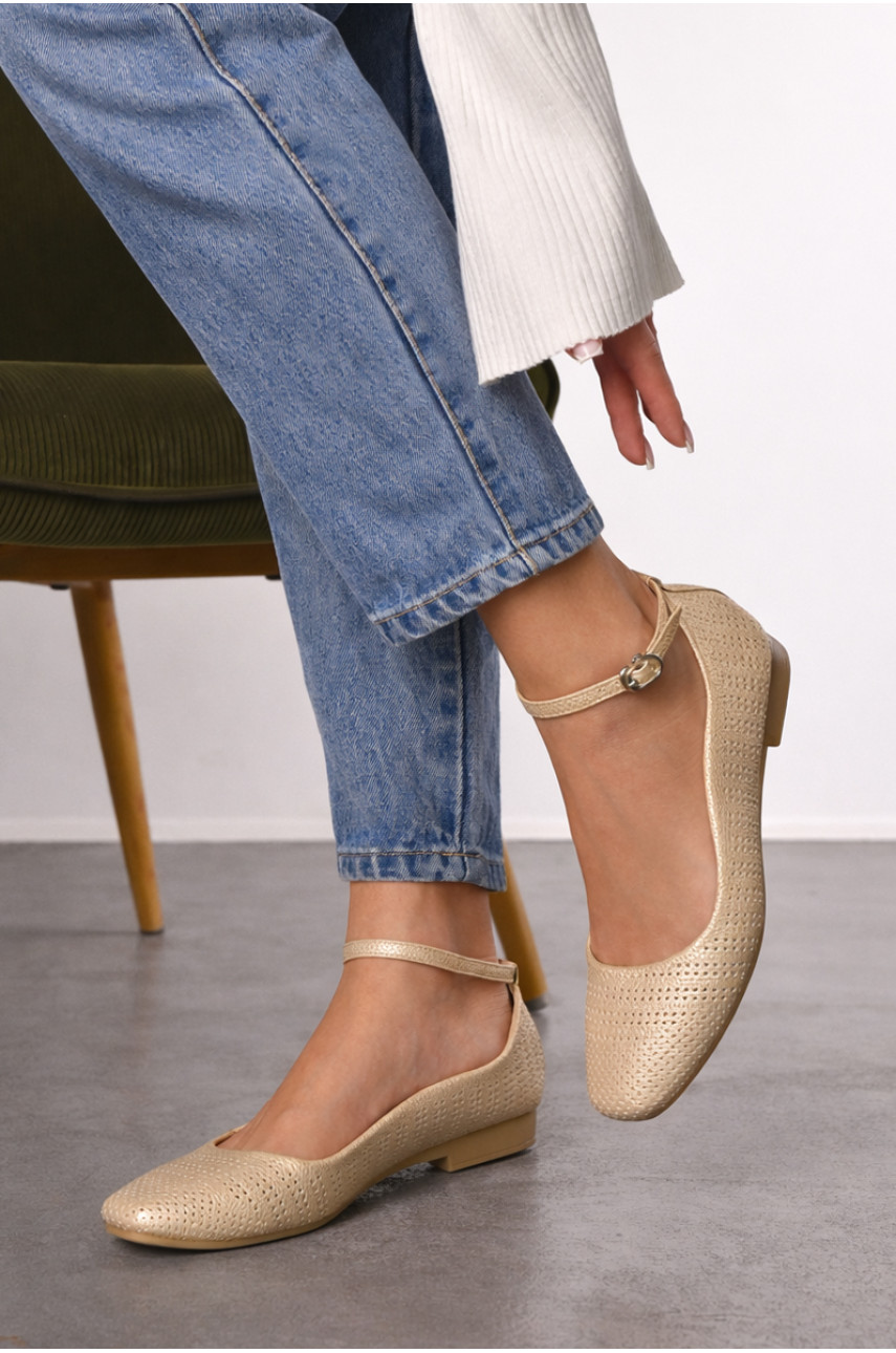 Балетки женские золотистого цвета 280-8 210226